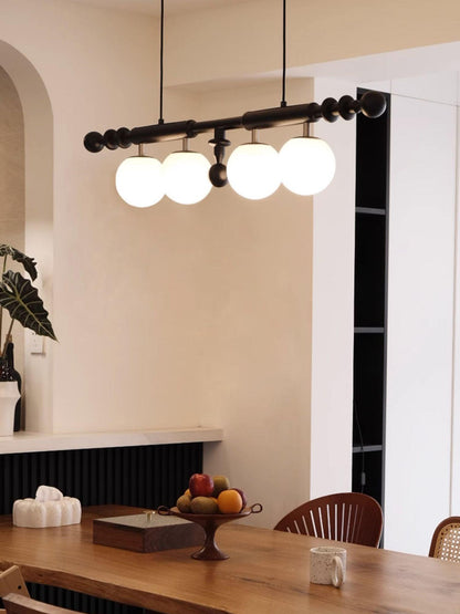 Elegant Roman Column Chandelier with Adjustable Height & Crystal Accen