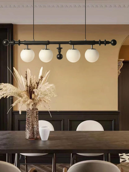Elegant Roman Column Chandelier with Adjustable Height & Crystal Accen