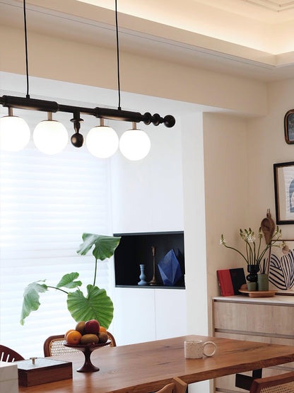 Elegant Roman Column Chandelier with Adjustable Height & Crystal Accen