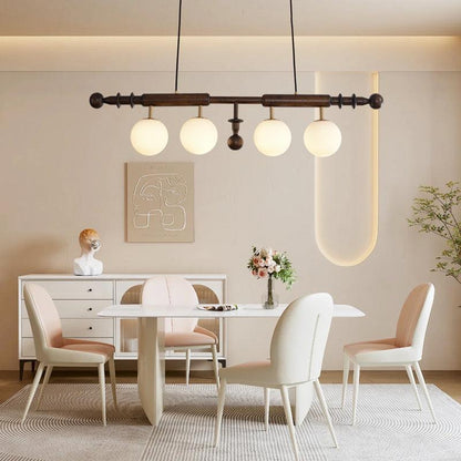 Elegant Roman Column Chandelier with Adjustable Height & Crystal Accen