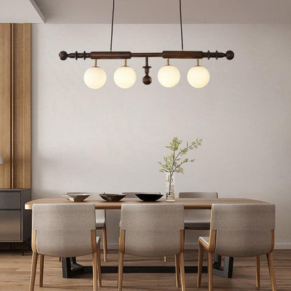Elegant Roman Column Chandelier with Adjustable Height & Crystal Accen