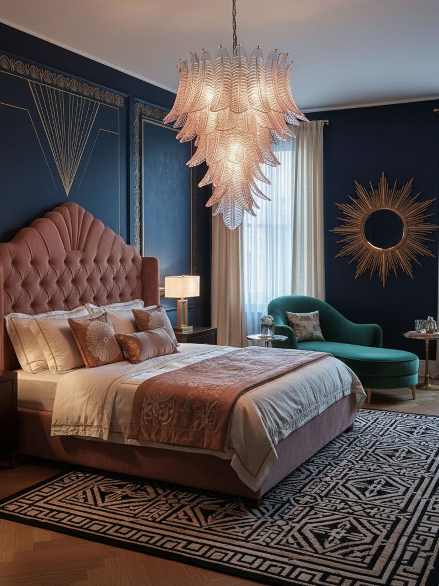 Rosalind Modern Glass Chandelier - Elegant Design with Adjustable Heig