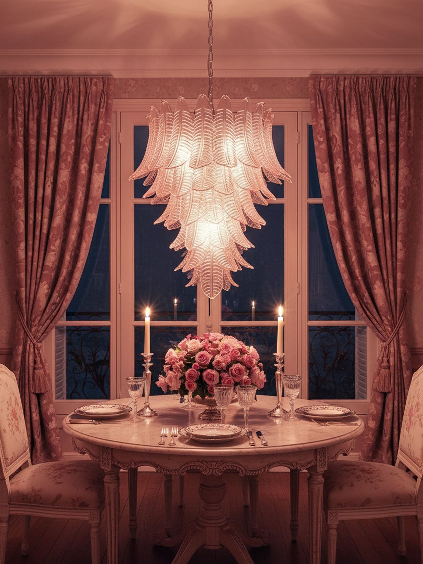 Rosalind Modern Glass Chandelier - Elegant Design with Adjustable Heig