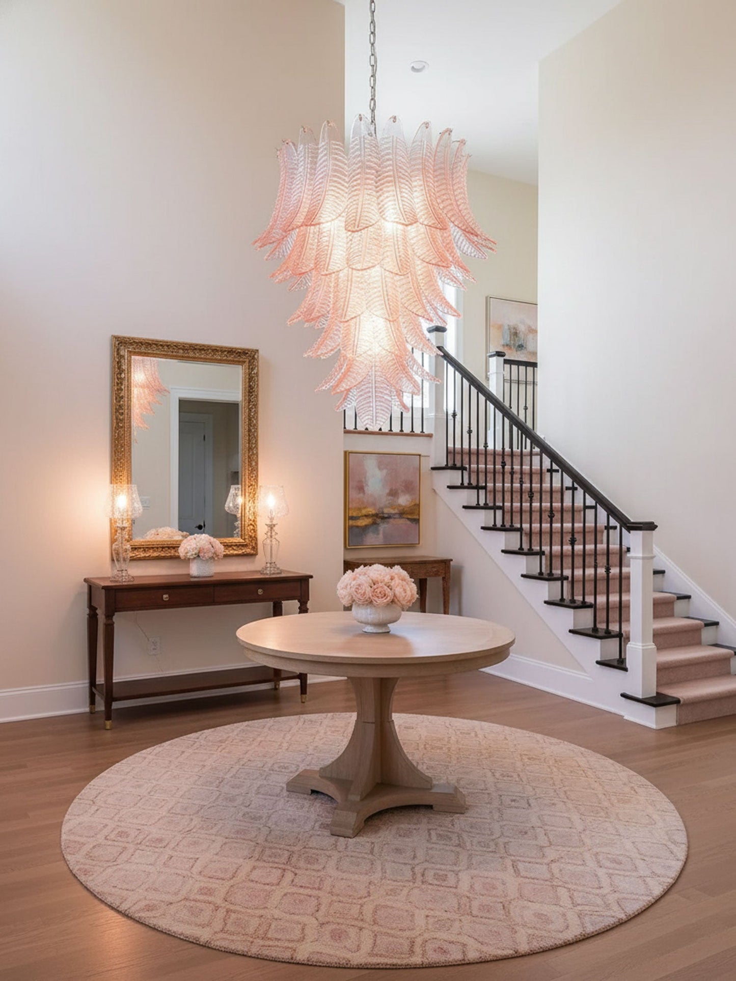 Rosalind Modern Glass Chandelier - Elegant Design with Adjustable Heig