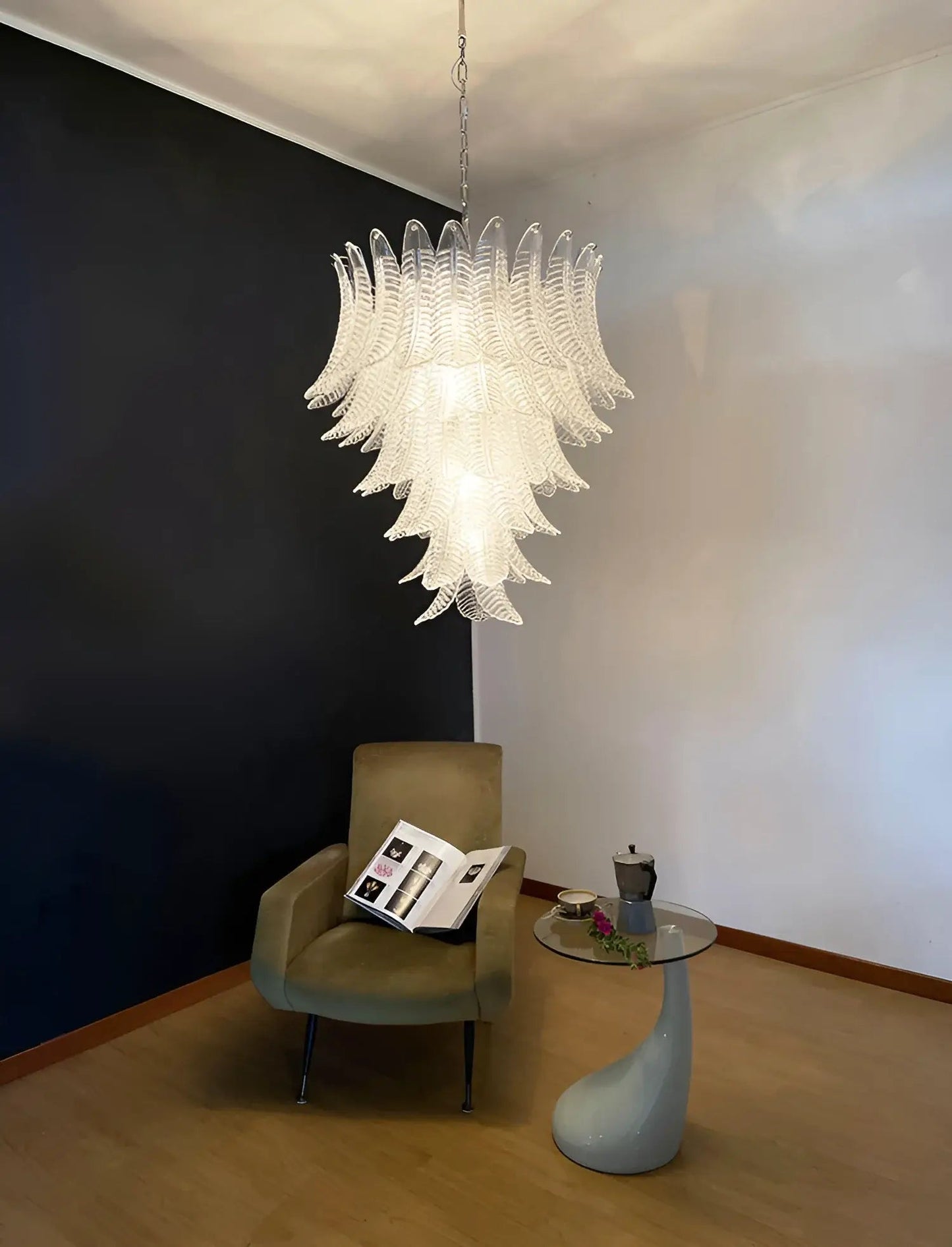 Rosalind Clear Glass Chandelier - Elegant Design with Adjustable Heigh