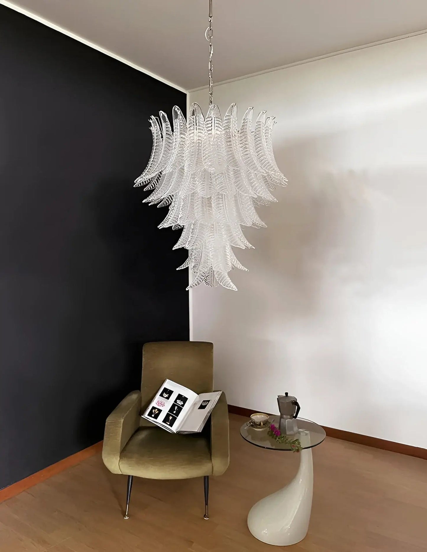 Rosalind Clear Glass Chandelier - Elegant Design with Adjustable Heigh
