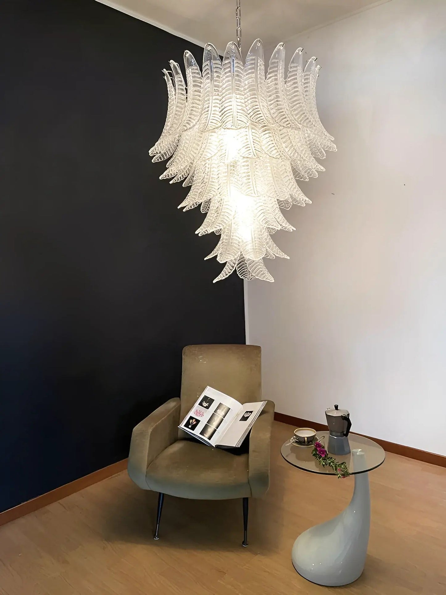 Rosalind Clear Glass Chandelier - Elegant Design with Adjustable Heigh