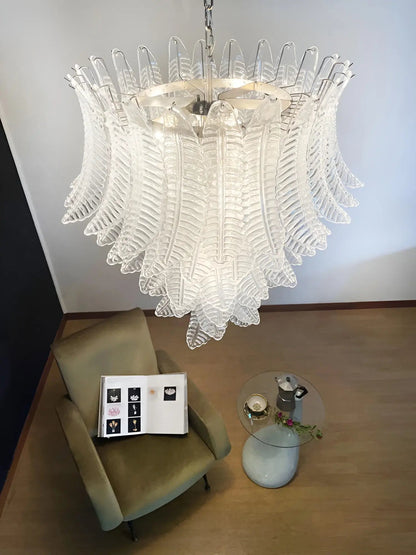 Rosalind Clear Glass Chandelier - Elegant Design with Adjustable Heigh
