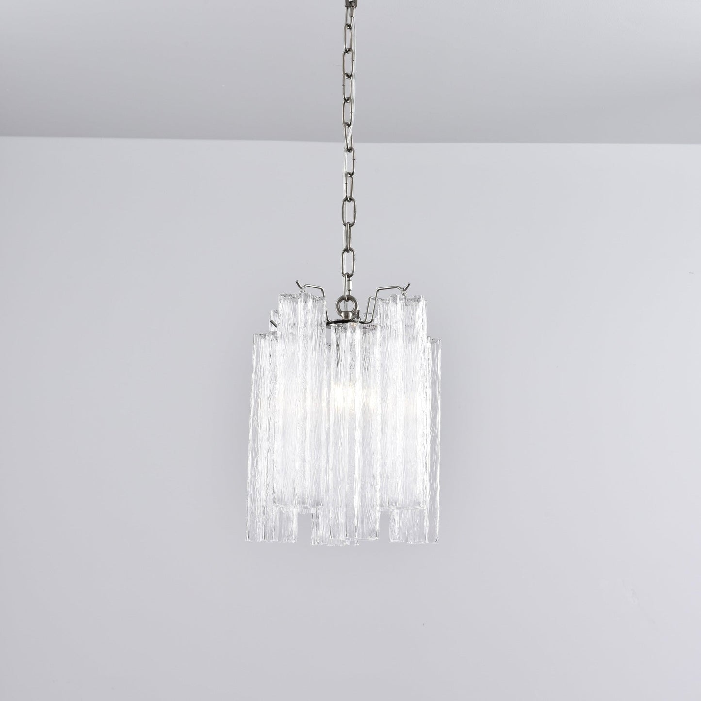 Rosatina Elegant Glass Chandelier with Adjustable Height & Crystal Acc
