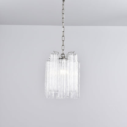 Rosatina Elegant Glass Chandelier with Adjustable Height & Crystal Acc