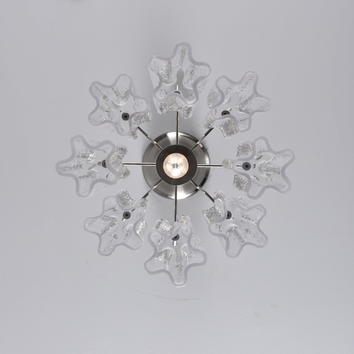 Rosatina Elegant Glass Chandelier with Adjustable Height & Crystal Acc