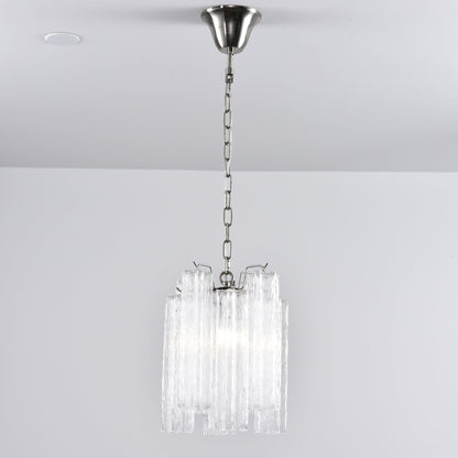 Rosatina Elegant Glass Chandelier with Adjustable Height & Crystal Acc