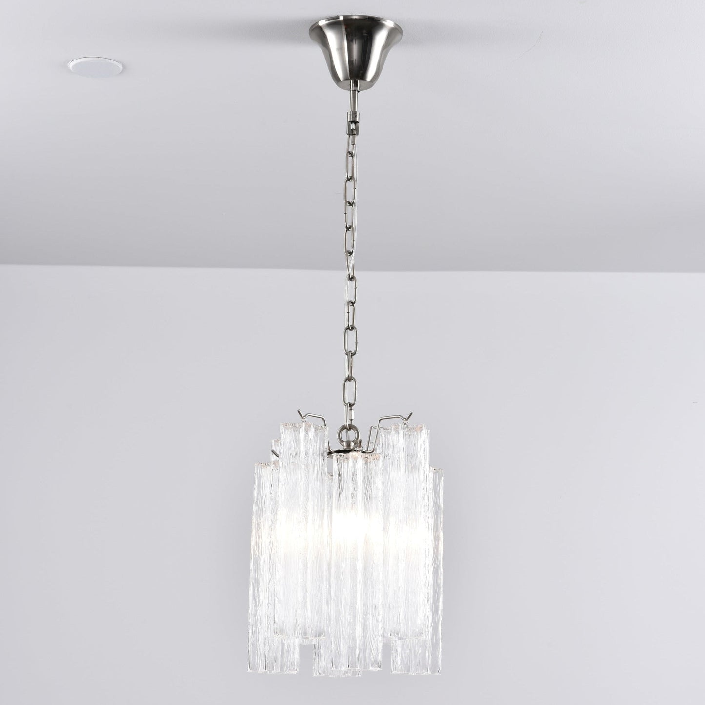 Rosatina Elegant Glass Chandelier with Adjustable Height & Crystal Acc