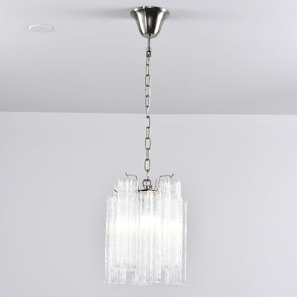 Rosatina Elegant Glass Chandelier with Adjustable Height & Crystal Acc