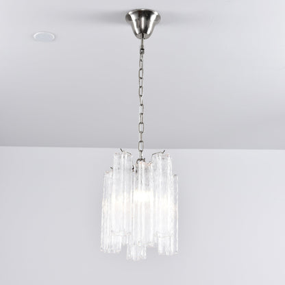 Rosatina Elegant Glass Chandelier with Adjustable Height & Crystal Acc
