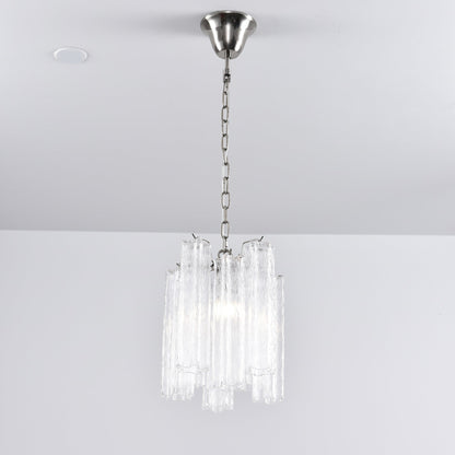 Rosatina Elegant Glass Chandelier with Adjustable Height & Crystal Acc