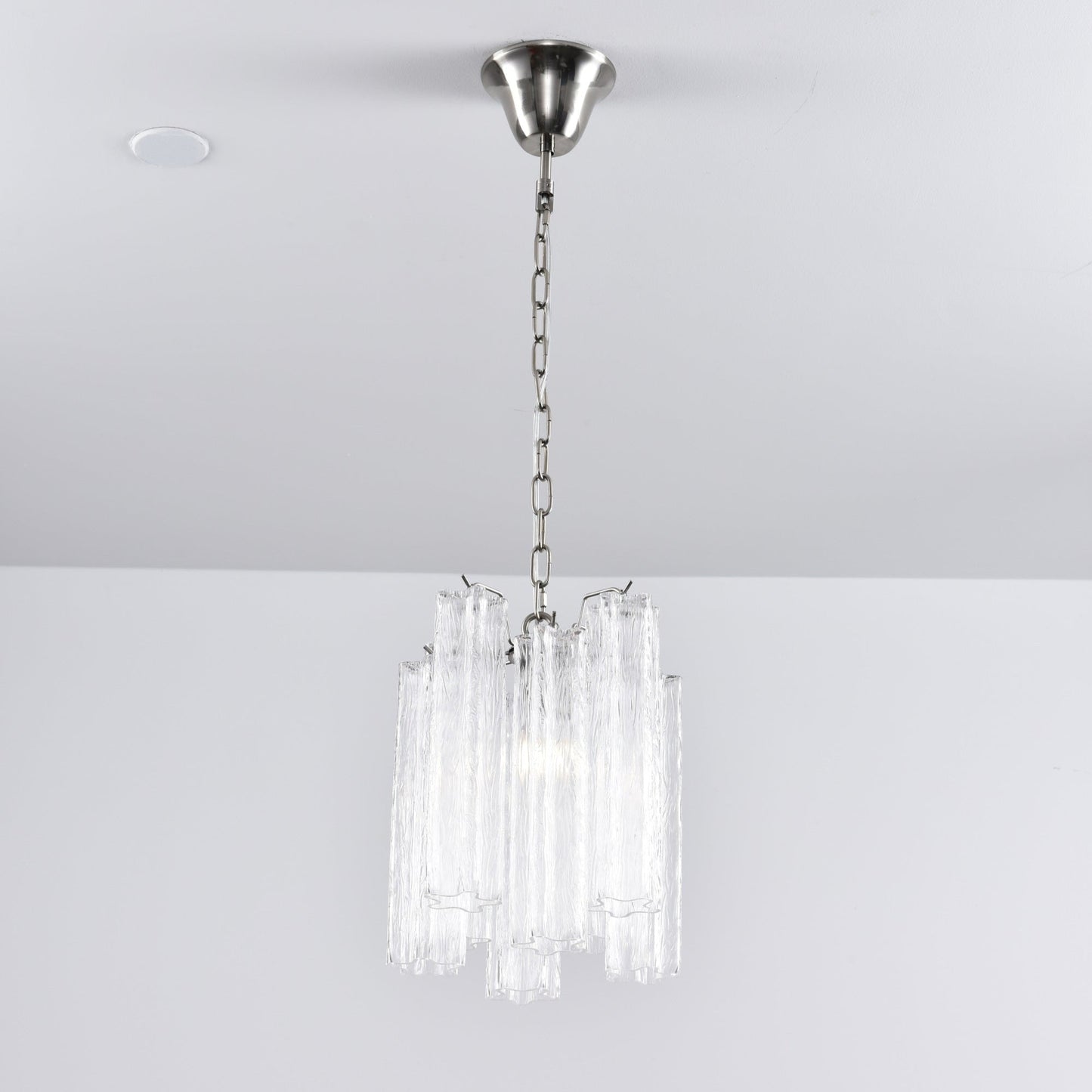 Rosatina Elegant Glass Chandelier with Adjustable Height & Crystal Acc
