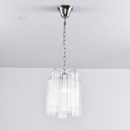 Rosatina Elegant Glass Chandelier with Adjustable Height & Crystal Acc