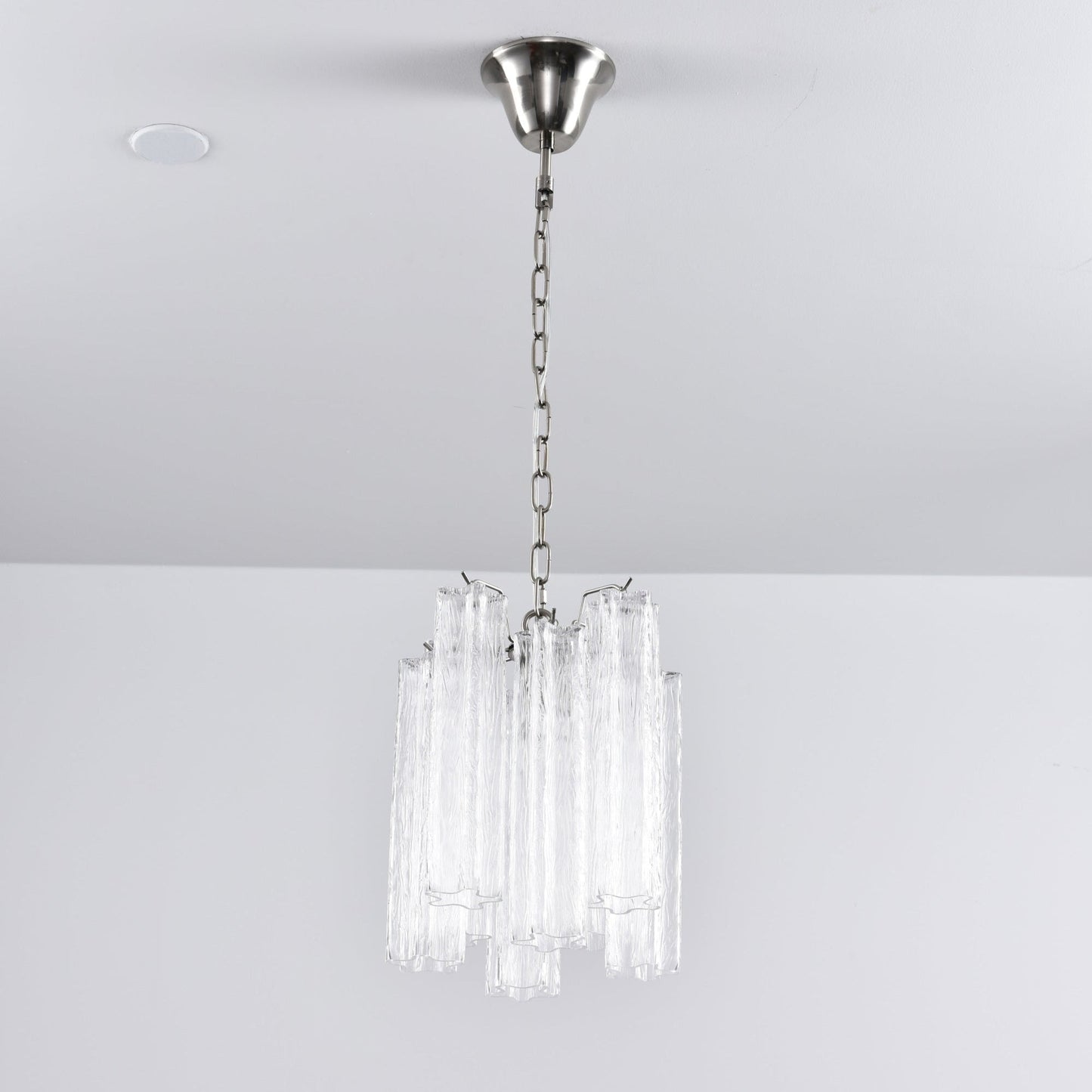Rosatina Elegant Glass Chandelier with Adjustable Height & Crystal Acc