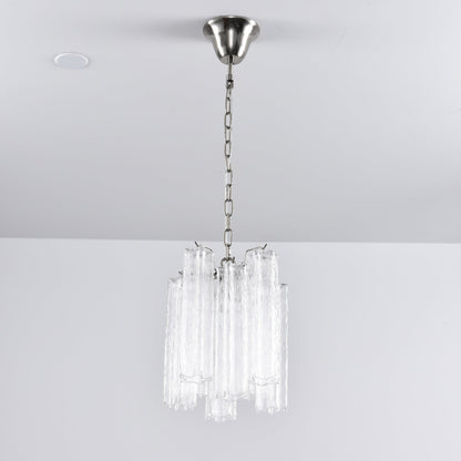 Rosatina Elegant Glass Chandelier with Adjustable Height & Crystal Acc