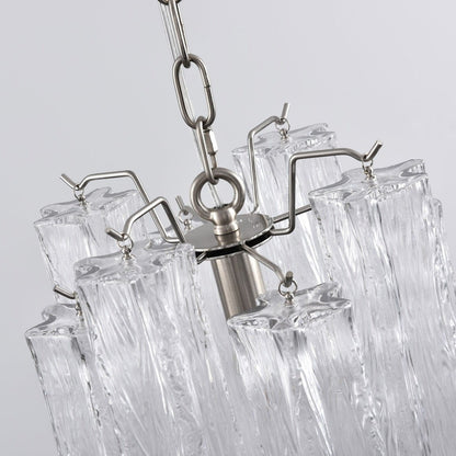 Rosatina Elegant Glass Chandelier with Adjustable Height & Crystal Acc