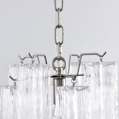 Rosatina Elegant Glass Chandelier with Adjustable Height & Crystal Acc