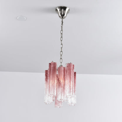 Rosatina Elegant Glass Chandelier with Adjustable Height & Crystal Acc