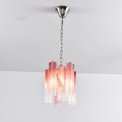 Rosatina Elegant Glass Chandelier with Adjustable Height & Crystal Acc