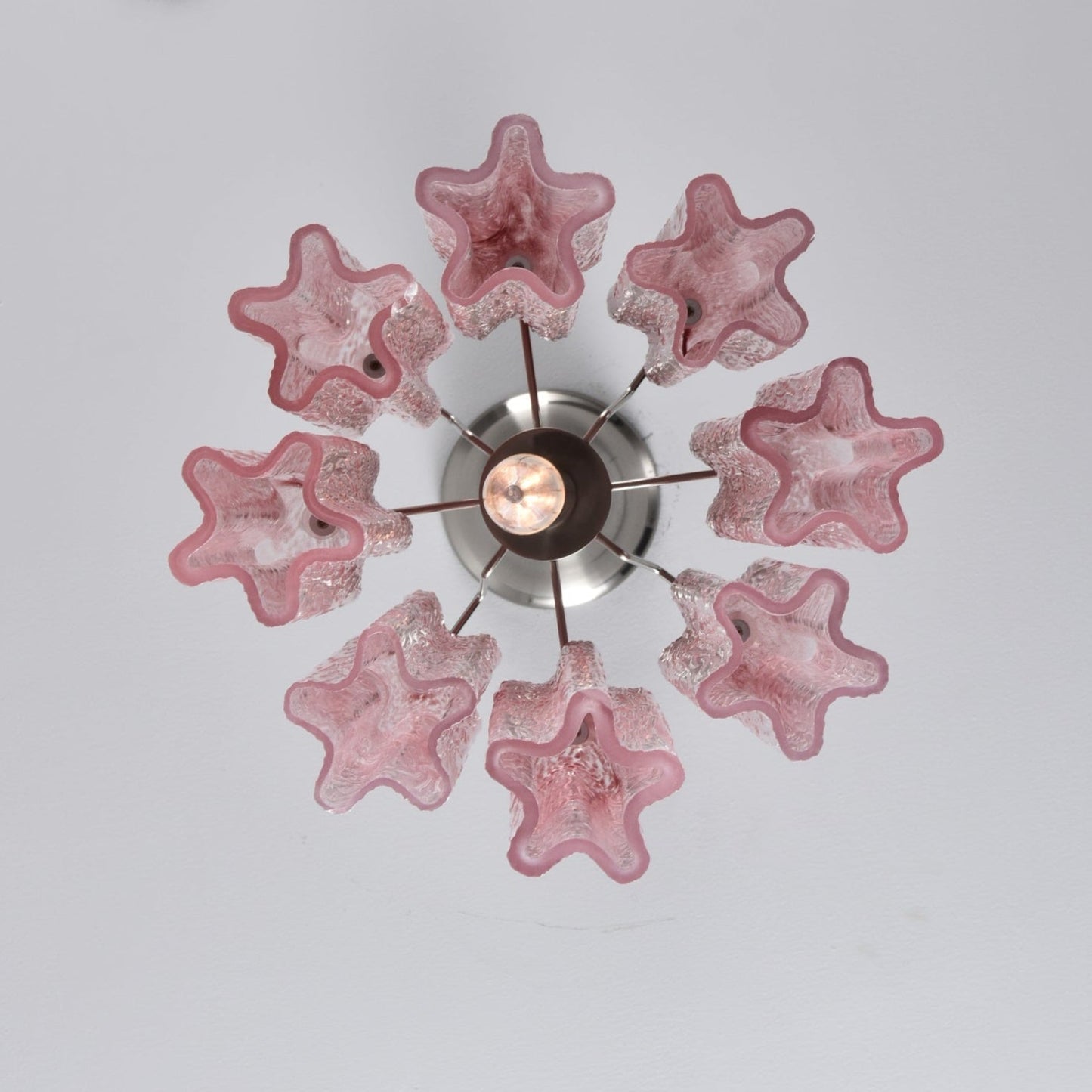 Rosatina Elegant Glass Chandelier with Adjustable Height & Crystal Acc