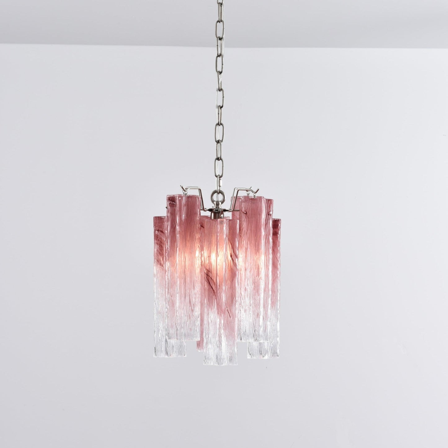 Rosatina Elegant Glass Chandelier with Adjustable Height & Crystal Acc