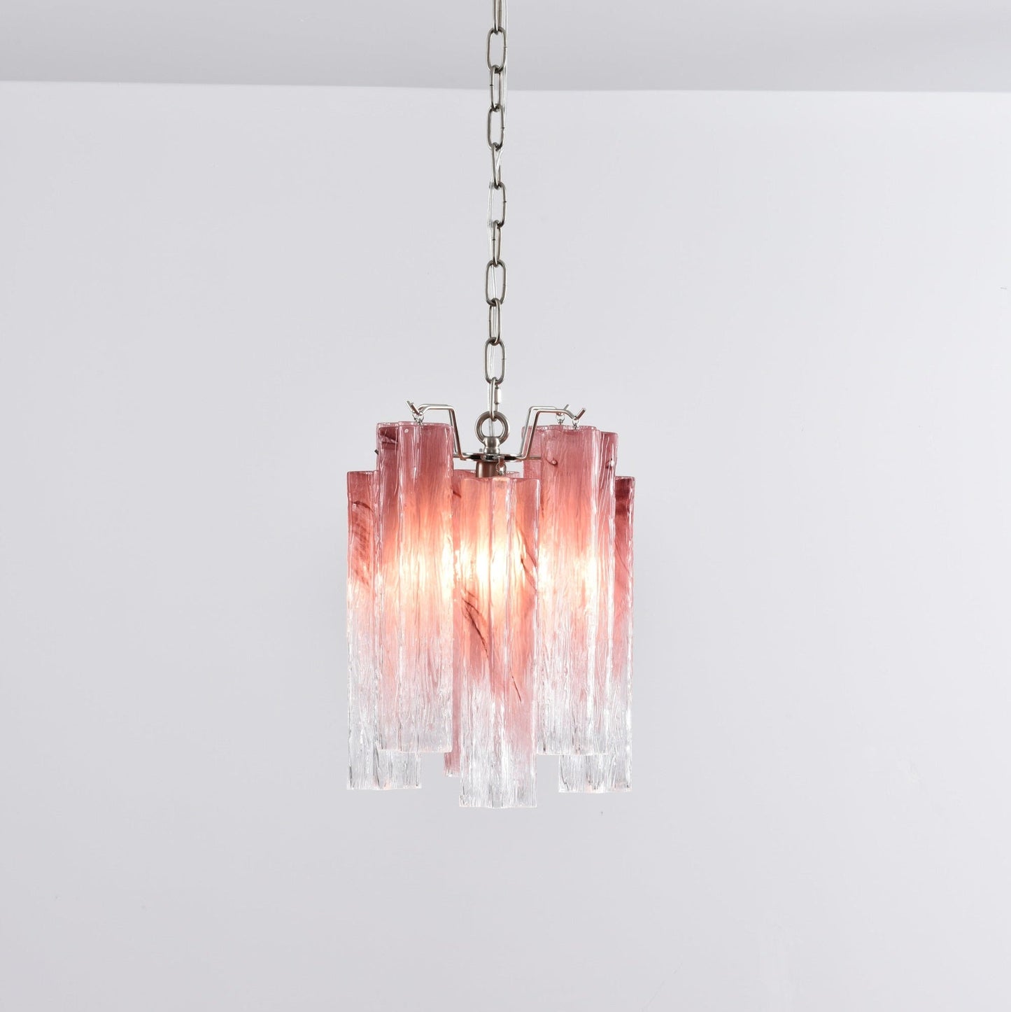 Rosatina Elegant Glass Chandelier with Adjustable Height & Crystal Acc