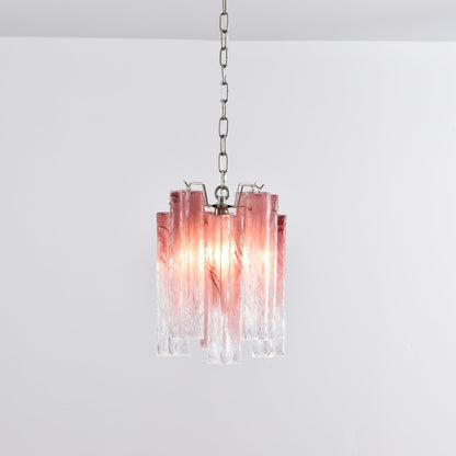 Rosatina Elegant Glass Chandelier with Adjustable Height & Crystal Acc