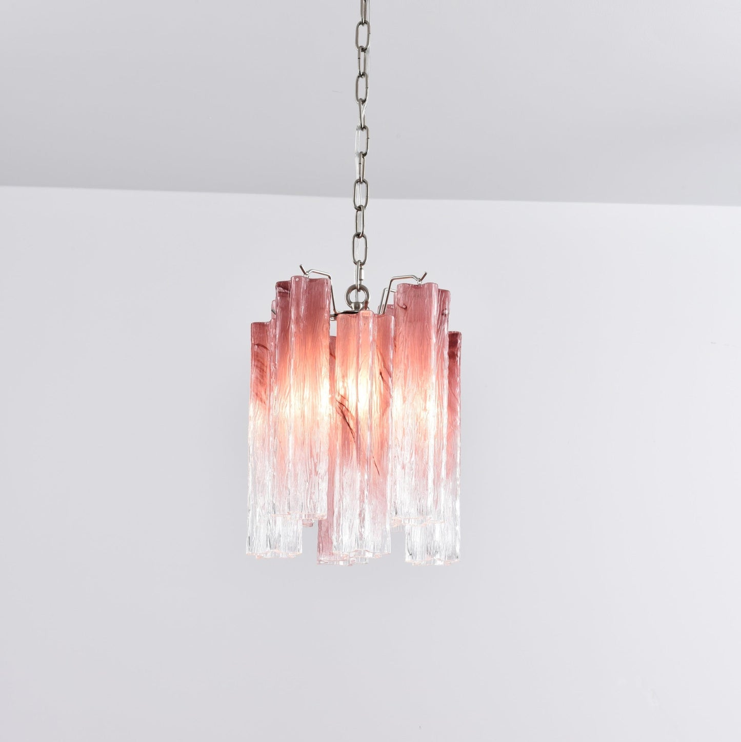 Rosatina Elegant Glass Chandelier with Adjustable Height & Crystal Acc
