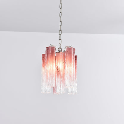 Rosatina Elegant Glass Chandelier with Adjustable Height & Crystal Acc