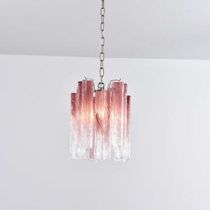 Rosatina Elegant Glass Chandelier with Adjustable Height & Crystal Acc