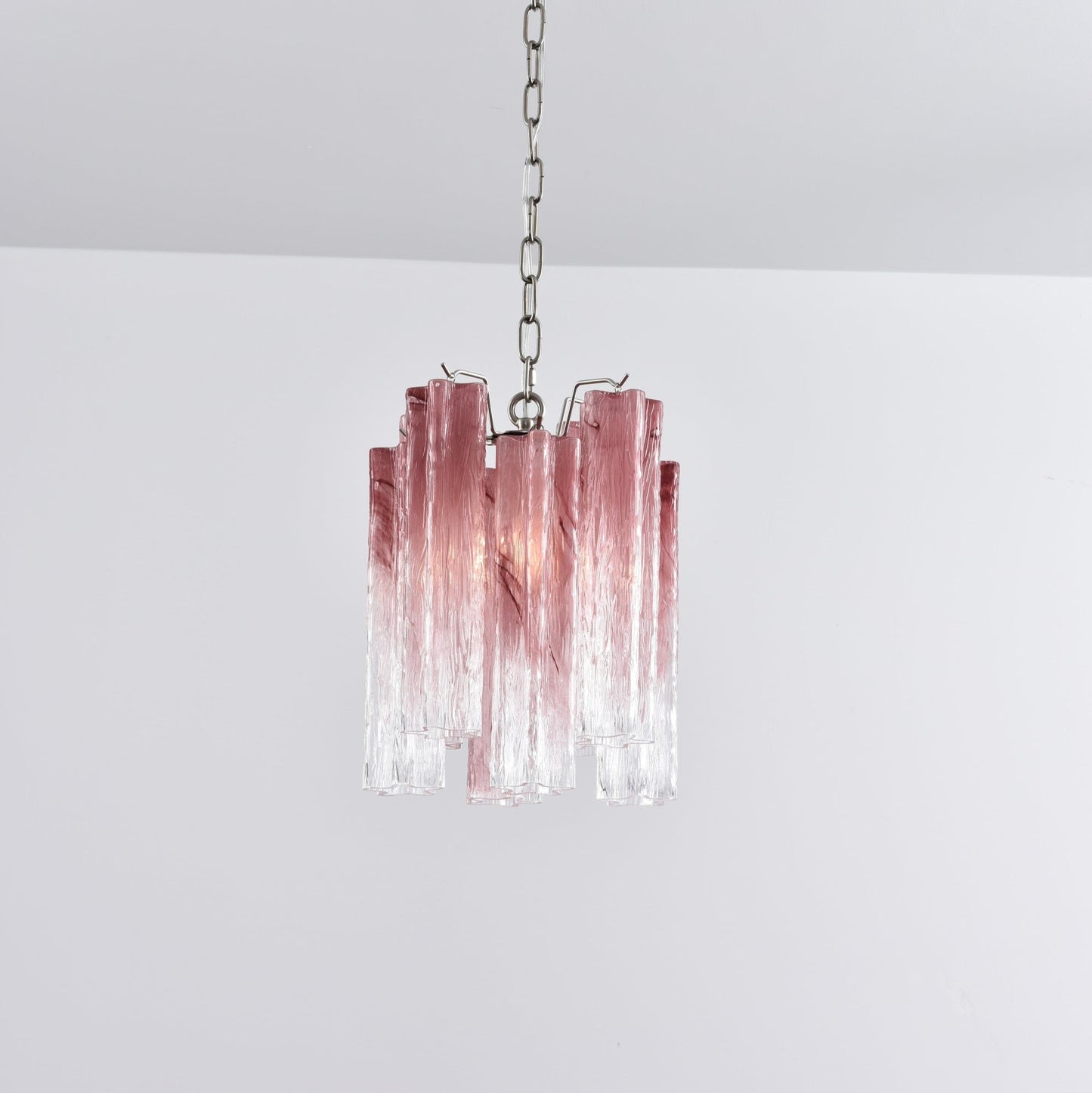 Rosatina Elegant Glass Chandelier with Adjustable Height & Crystal Acc