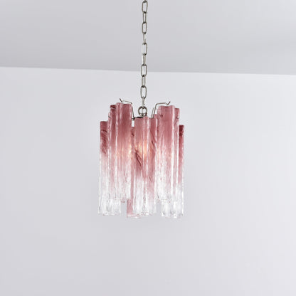 Rosatina Elegant Glass Chandelier with Adjustable Height & Crystal Acc
