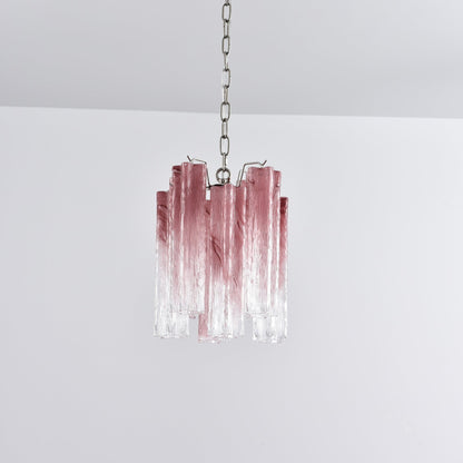 Rosatina Elegant Glass Chandelier with Adjustable Height & Crystal Acc