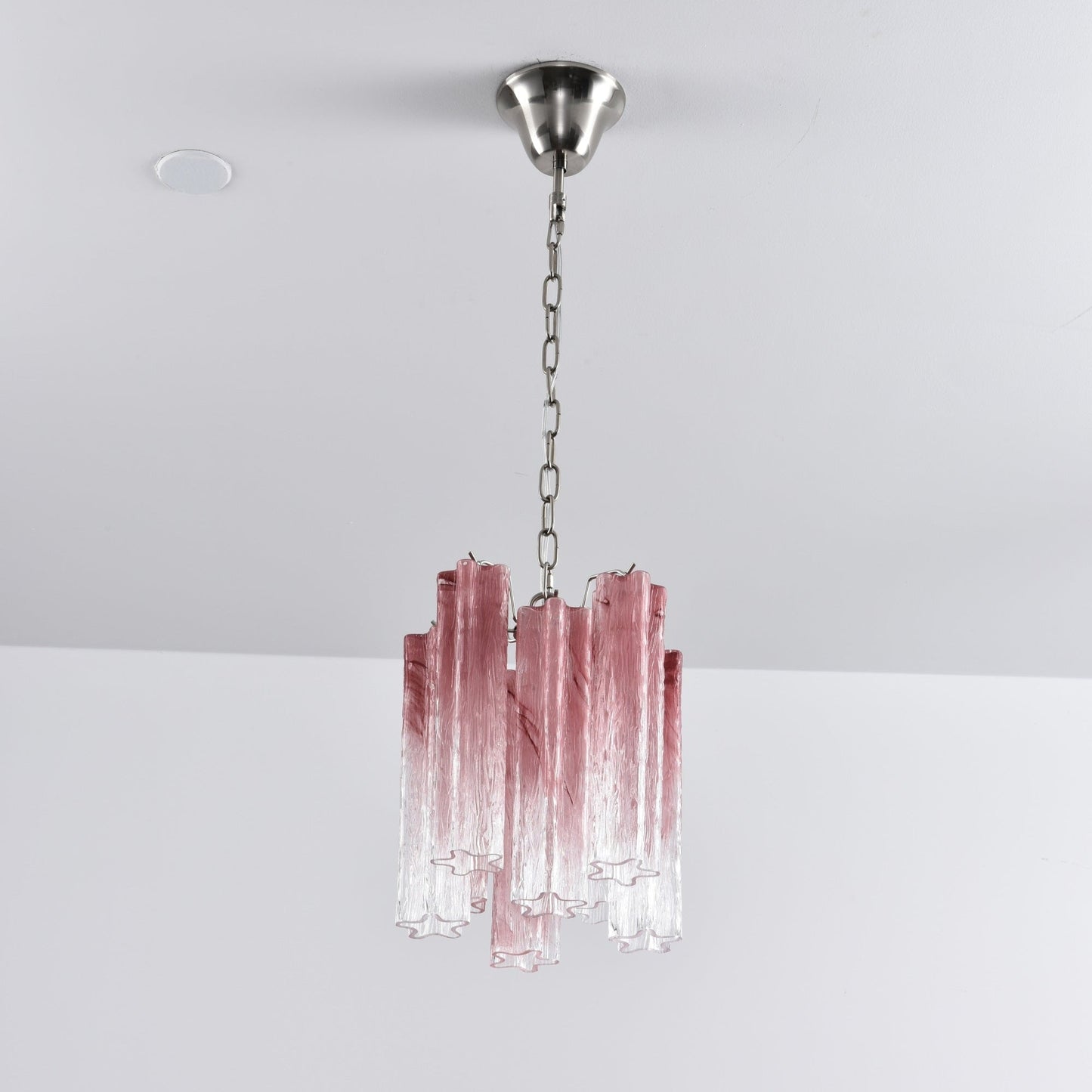 Rosatina Elegant Glass Chandelier with Adjustable Height & Crystal Acc