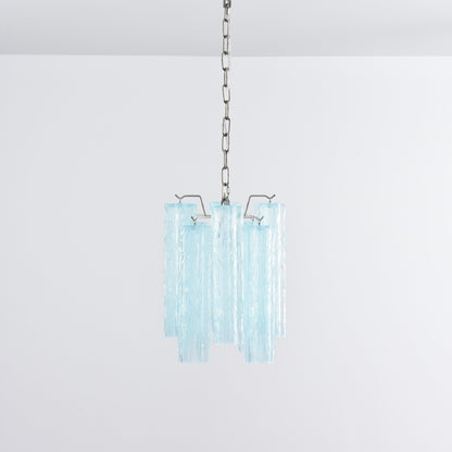 Rosatina Elegant Glass Chandelier with Adjustable Height & Crystal Acc