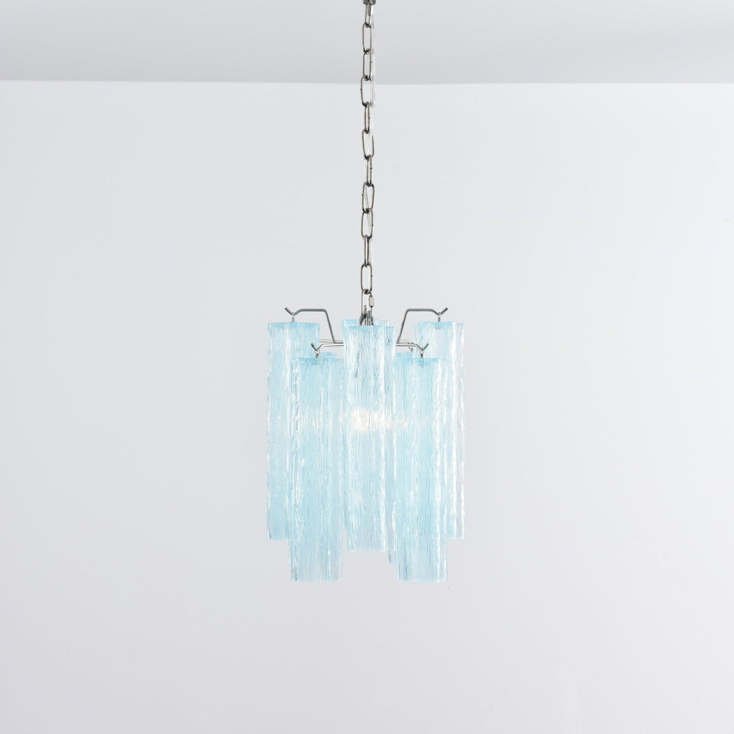 Rosatina Elegant Glass Chandelier with Adjustable Height & Crystal Acc