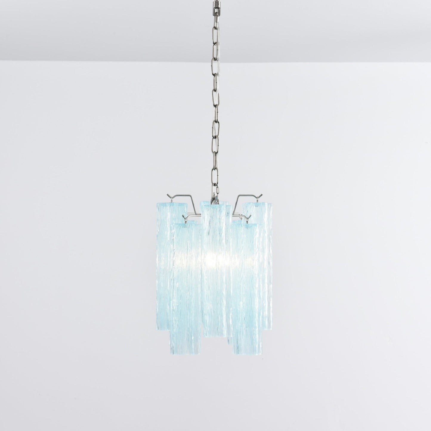 Rosatina Elegant Glass Chandelier with Adjustable Height & Crystal Acc