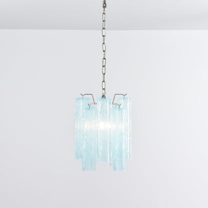 Rosatina Elegant Glass Chandelier with Adjustable Height & Crystal Acc