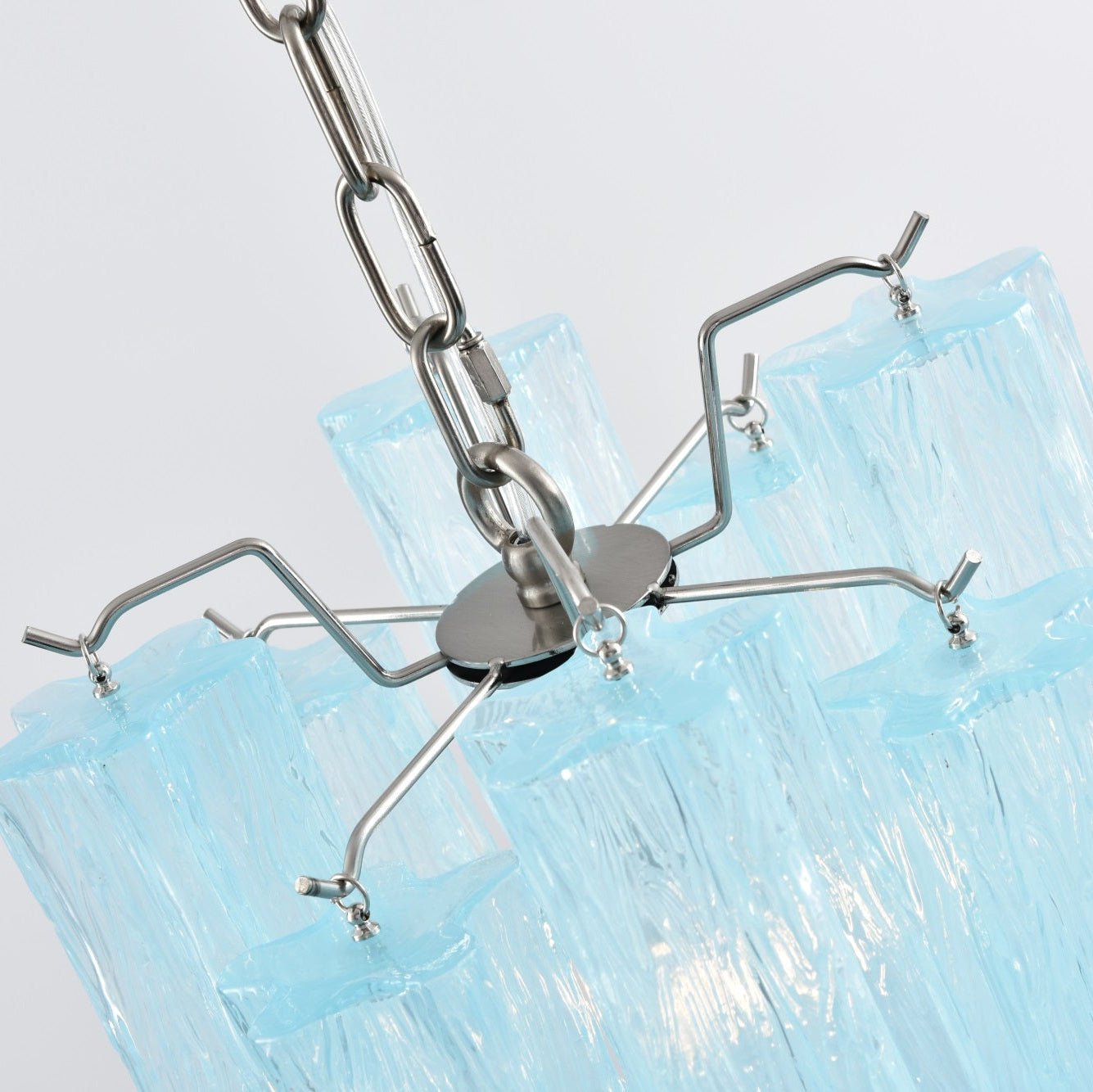 Rosatina Elegant Glass Chandelier with Adjustable Height & Crystal Acc