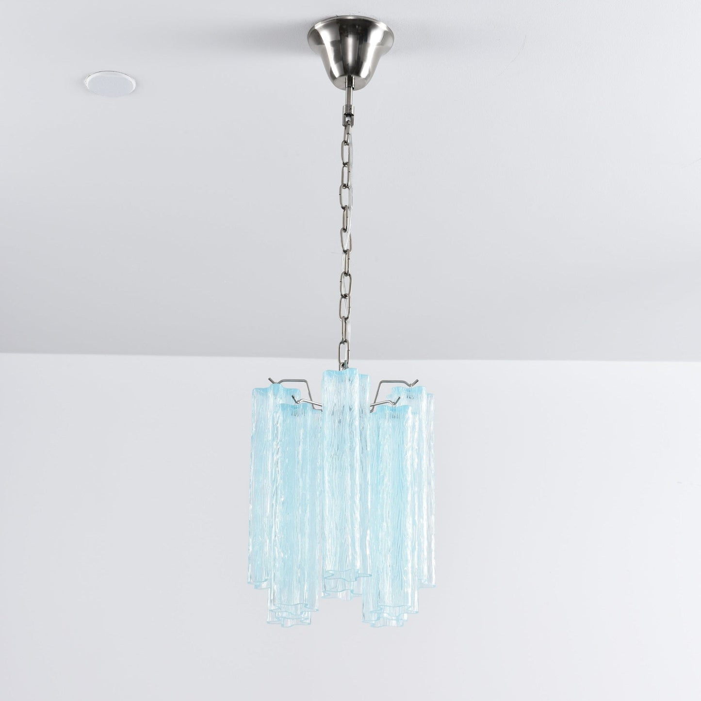 Rosatina Elegant Glass Chandelier with Adjustable Height & Crystal Acc