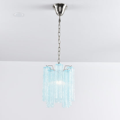 Rosatina Elegant Glass Chandelier with Adjustable Height & Crystal Acc
