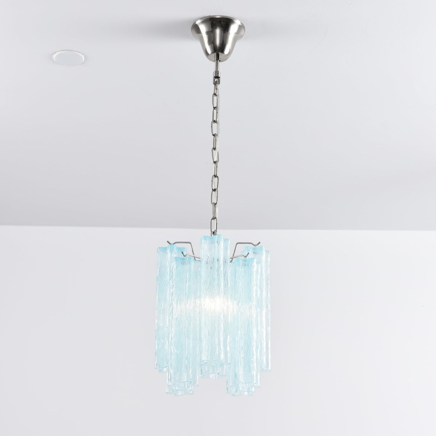 Rosatina Elegant Glass Chandelier with Adjustable Height & Crystal Acc