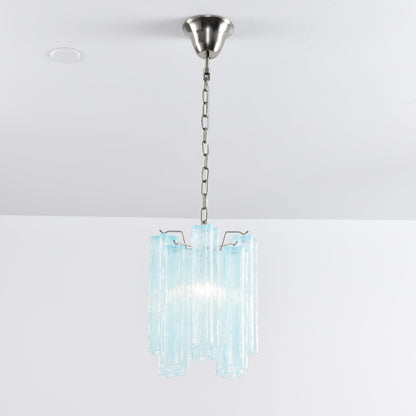 Rosatina Elegant Glass Chandelier with Adjustable Height & Crystal Acc