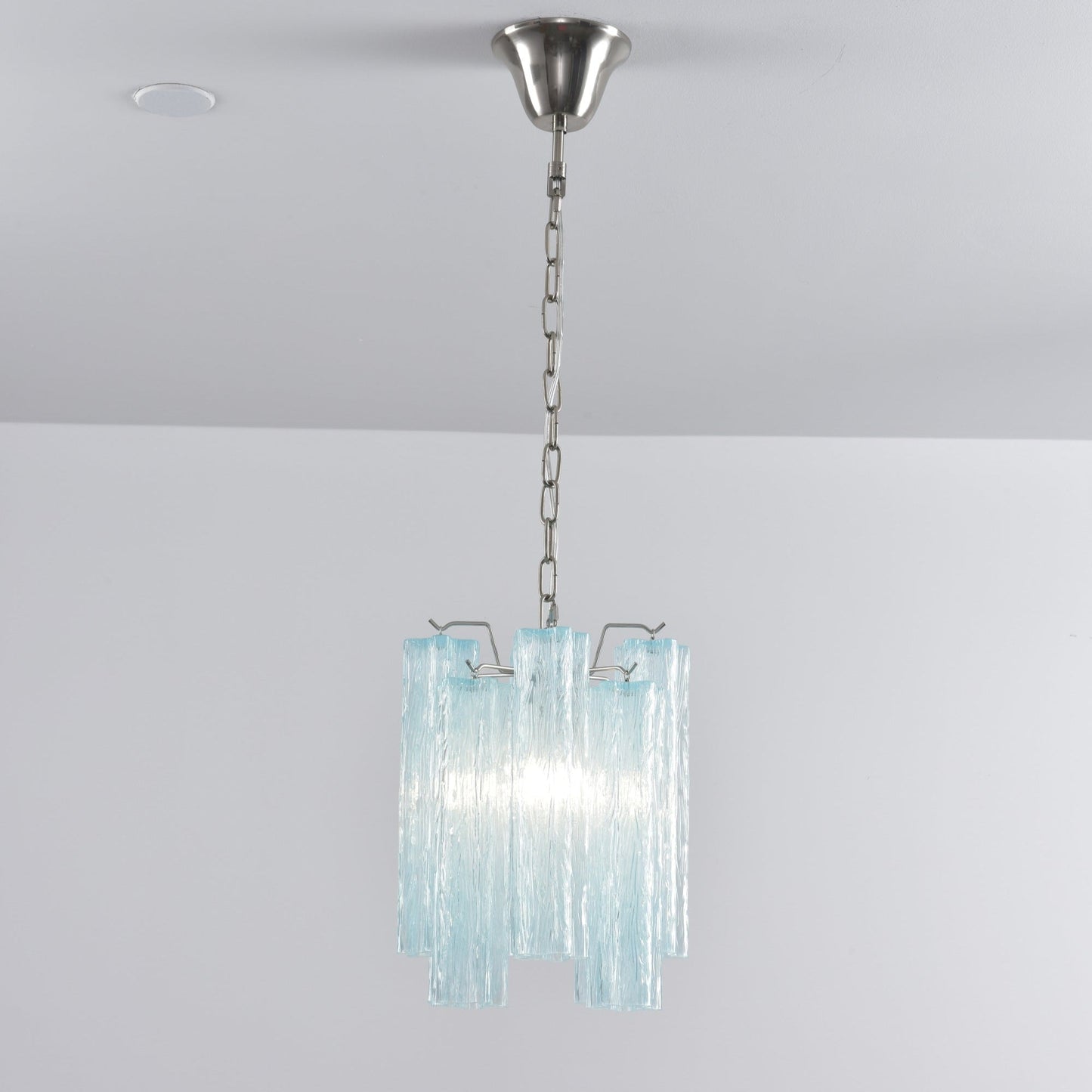 Rosatina Elegant Glass Chandelier with Adjustable Height & Crystal Acc