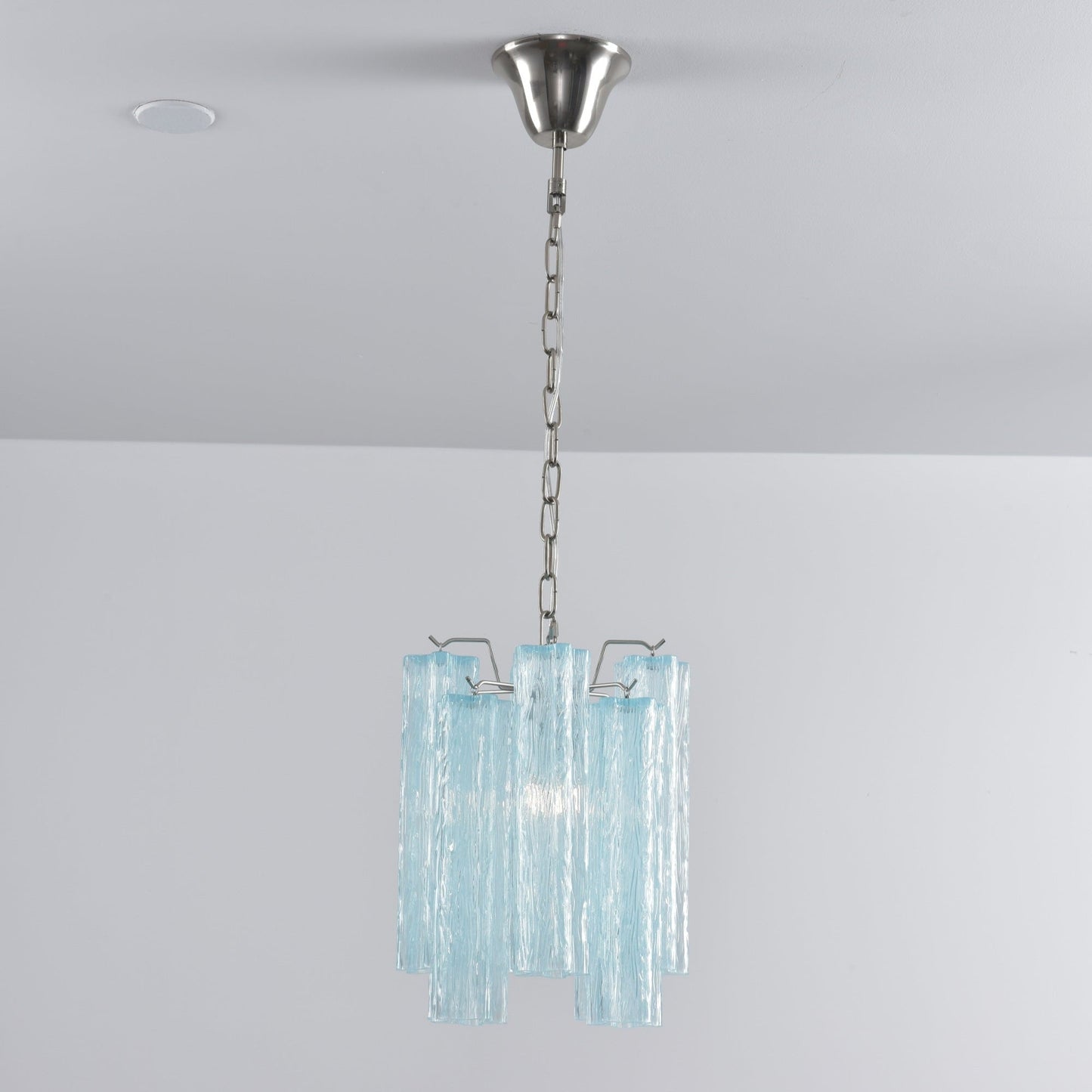 Rosatina Elegant Glass Chandelier with Adjustable Height & Crystal Acc